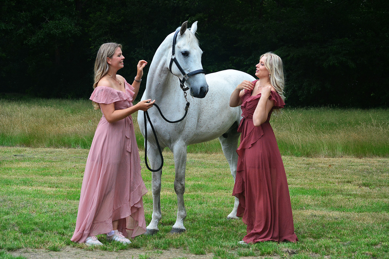 Leo Vangrieken - Meisjes met wit paard - (1/800 sec. bij f / 7,1 ISO 800)